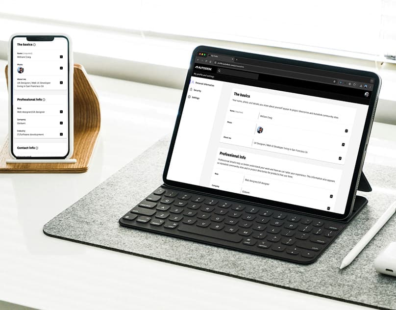 Screenshot of Perfil Autodesk project